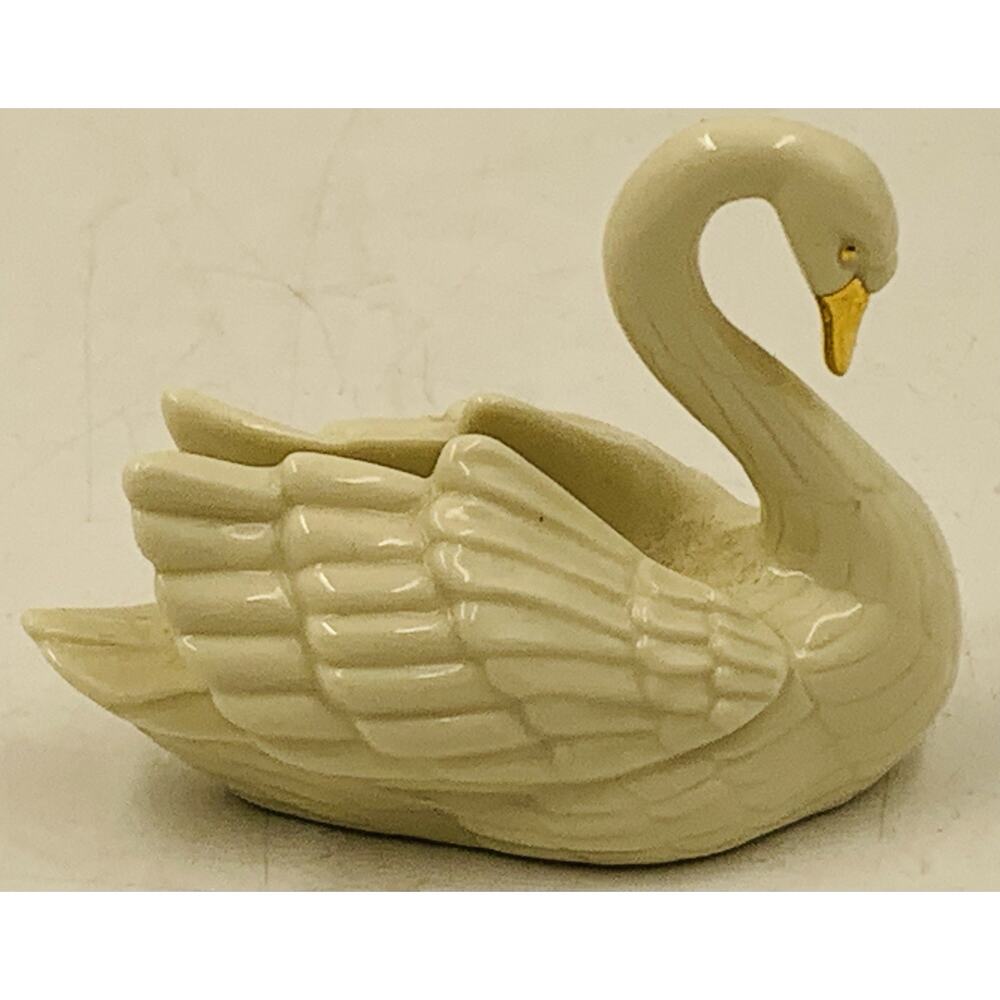 Lenox Swan Porcelain Place Card Holder 24K Gold Beak Cake Topper Vintage - Picture 3 of 5